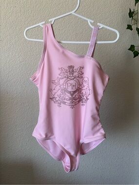 Paris Hilton Girls' Pink One-Piece Swimsuit Princess Y2K Glam Swimwear Size 7/8